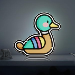 Duck Bird 3D Novelty Light Box for Animal Lovers, Simple Wildlife Lamp Decor for Birdwatchers, Kids and Nature Themed Rooms