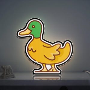 Small Farm Duck 3D Novelty Light Box, Wildlife and Animal Kingdom Lamp Decor for Rustic Homes and Farming-Inspired Rooms