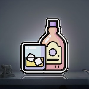 Whisky 3D-Leuchtkasten, rustikales Bar-Licht für Lounge-Räume und Getränke-Themen-Dekor