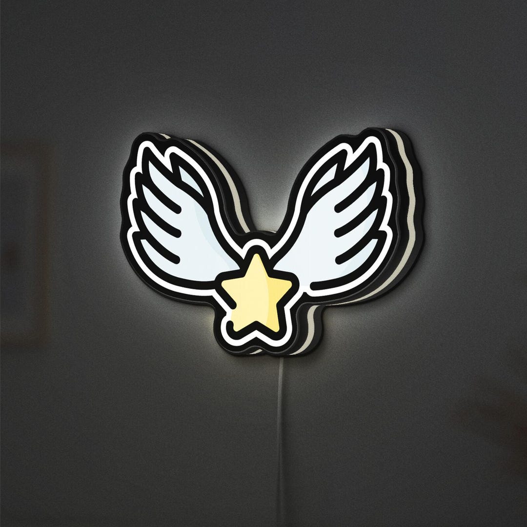 Star With Wings 3D Novelty Light Box, Musical Decor Accent for Rock ...