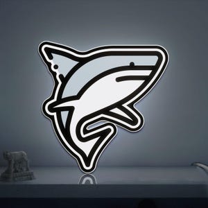 Shark 3D Novelty Light Box, LED Accent Light for Beach Bars, Nautical Rooms, and Coastal Living