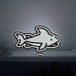 Boîte à lumière fantaisie 3D Shark, décoration d&#39;aquarium unique, idéale pour les fans de requins et les collectionneurs d&#39;animaux sauvages
