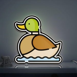 Wildlife Duck 3D Novelty Light Box, Animal Kingdom Lamp Decor for Nature Enthusiasts, Bird Lovers and Rustic Interiors
