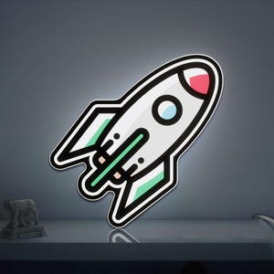 Rocket 3D Novelty Light Box, STEM Desk Accessory for Space Enthusiasts, Perfect Space Themed Decor for Kids and Adults
