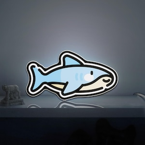 Shark 3D Novelty Light Box, Ocean-Inspired Wall Decor for Marine Life Lovers and Beach Homes
