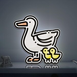 Zoo Duck 3D Novelty Light Box, Wildlife Bird Lamp Decor for Animal Kingdom Fans and Nature Enthusiasts in Rustic or Modern Homes