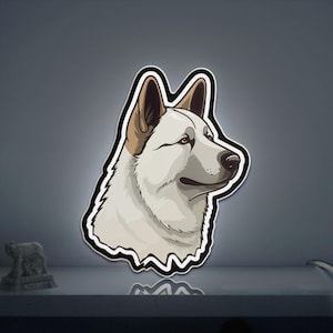 Akita Inu Dog 3D Novelty Light Box, Japanese Breed Pet Lamp for Loyal Dog Fans and Cozy Animal-Themed Rooms