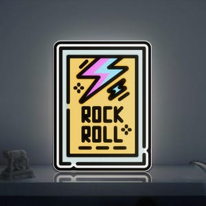 Rock and Roll 3D Novelty Light Box for Rock Concert Fans, Music Decor for Studios, Bedrooms, and Creative Walls
