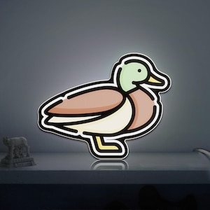 Duck 3D Novelty Light Box for Animal Decor, Fauna and Zoology Themed Light for Nature Enthusiasts and Birdwatchers