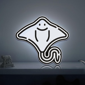 Stingray 3D Novelty Light Box for Living Rooms, Coastal Decor, Ideal for Marine Enthusiasts