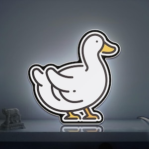 Farm Duck 3D Novelty Light Box, Goose and Duckling Lamp Decor for Animal Lovers, Cute Farming and Pet Themed Interiors