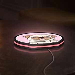 Cute Pug Dog 3D Light Box - Chibi Style LED Night Light, Adorable Puppy Decor for Dog Lovers & Pug Enthusiasts image 4
