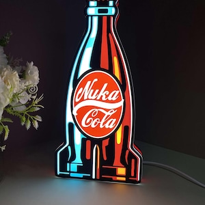 Caja de luz con forma de botella Nuka Cola Quantum, lámpara decorativa para sala de juegos, regalo para gamers