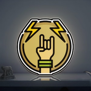 Rock Hand Gesture 3D Novelty Light Box for Music Rooms, Stage Decor, Ideal for Rock Fans