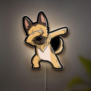 Funny German Shepherd 3D Light Box - Playful Dog LED Night Light, Cute Pet Decor for Dog Lovers & Unique Gift for Shepherd Owners