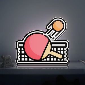 Ping Pong 3D Novelty Light Box, Sports Room Decor for Table Tennis Enthusiasts