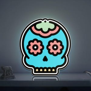 Skull 3D Novelty Light Box for Gothic-Inspired Decor, Elegant Home Accent for Dark Art Enthusiasts
