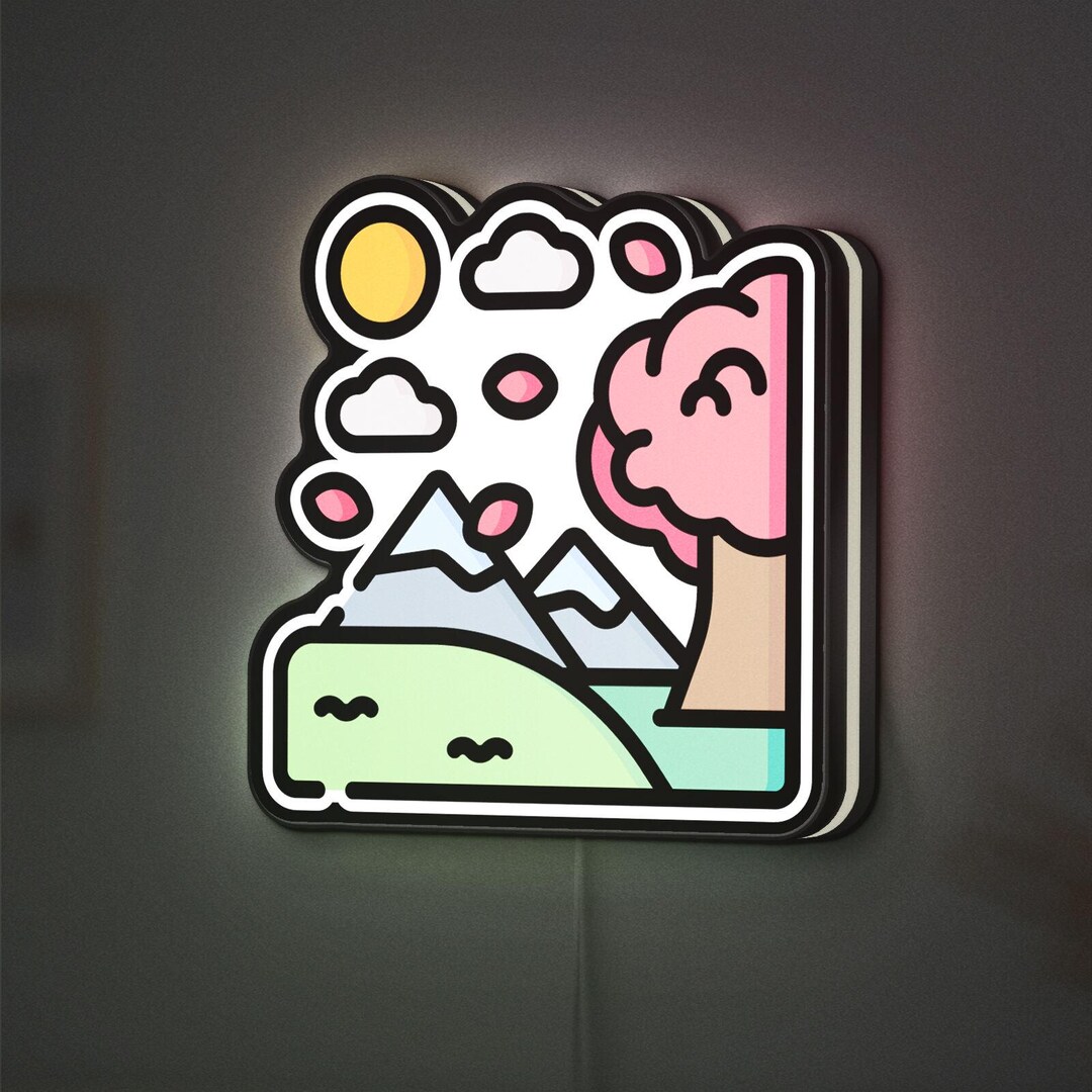 Tree Light Box Sakura Tree 3D Novelty Light Box for Tranquil Spaces, Living Room Decor ...