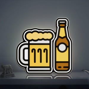 Bier 3D Novelty Light Box, Bar Display Schild, Getränke Dekor, ideal für Männer und Kneipenbesitzer