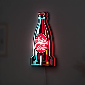 Nuka Cola Quantum Bottle Light Box | 3d Nuka Cola Lamp | Video Game Decoration | Game Room Kids Room Decor | Gifts for Gamer
