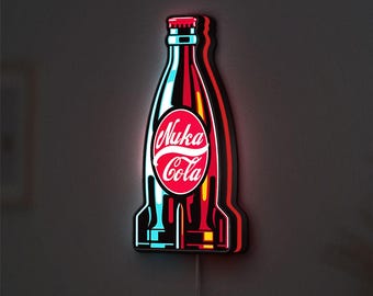 Nuka Cola Quantum Bottle Light Box | 3d Nuka Cola Lamp | Video Game Decoration | Game Room Kids Room Decor | Gifts for Gamer