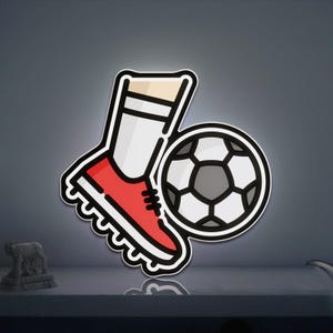 Football Game 3D Novelty Light Box, Soccer and Team Sports Lamp Decor for Athletic Rooms, Game Nights and Sport Lovers