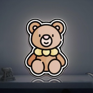 Teddy Bear 3D Novelty Light Box, Soft and Cozy Night Light for Kids&#39; Bedrooms and Nursery Decor
