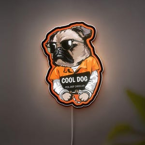 Caja de luz 3D con diseño de perro, luz nocturna LED con dibujos animados, decoración de cachorro juguetón para amantes de los perros y un regalo único para dueños de mascotas.