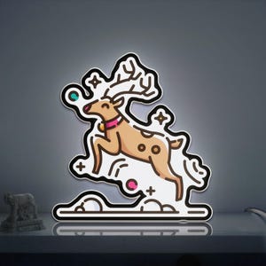 Reindeer 3D Novelty Light Box, Festive Winter Animal Decor, Lighted Sign, Ideal for Holiday Fans