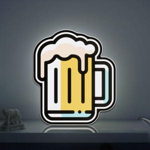 Klassischer Bierkrug 3D-Neuheit Light Box, Bar-Lampen-Dekor, Pub und Food-Themenlicht für Bierliebhaber und Partyliebhaber