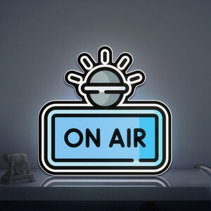 Studio On Air 3D Novelty Light Box, Live Program Sign Decor for Broadcasting Spaces