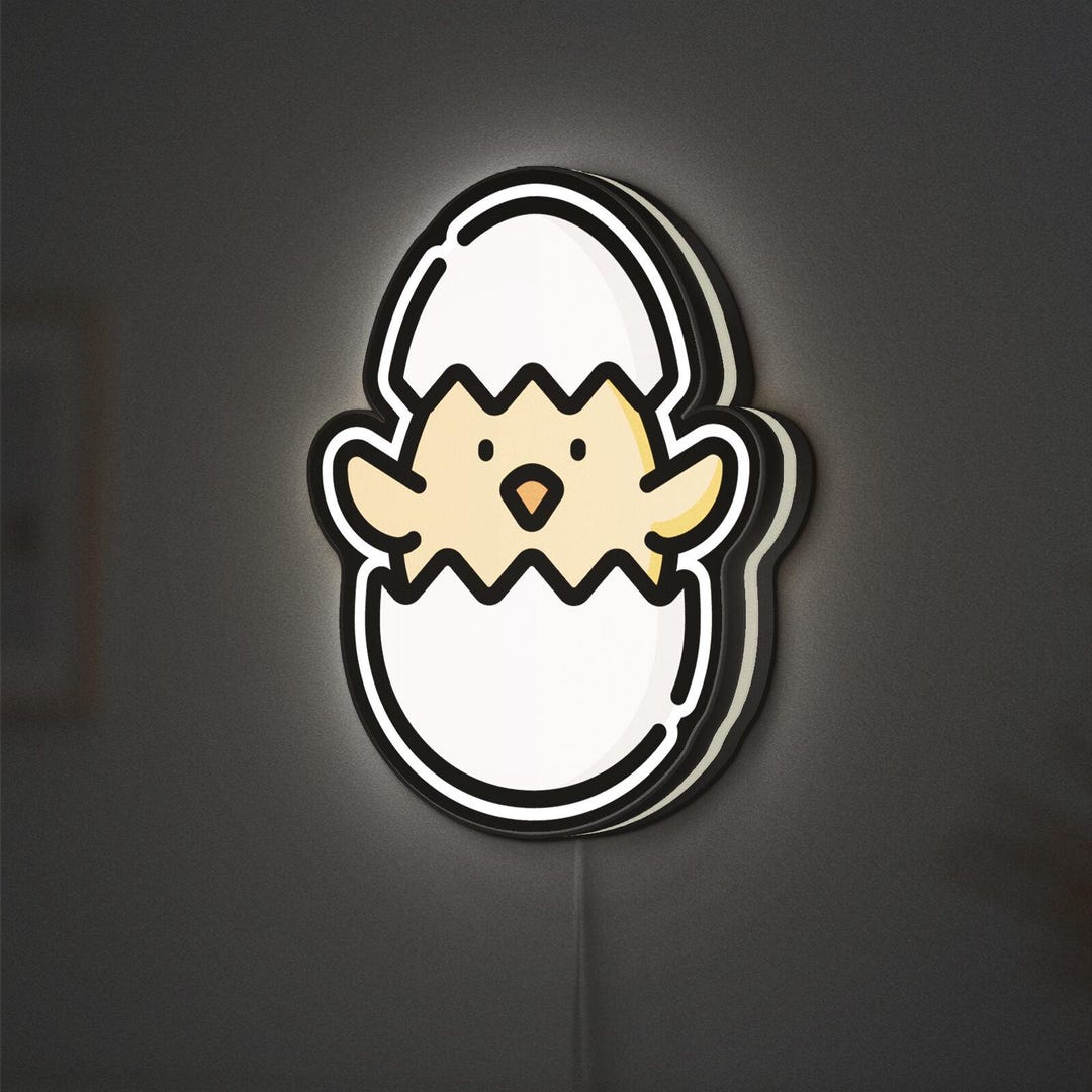 Hatching Chick 3D Novelty Light Box, Spring and Garden Egg Lamp Decor ...