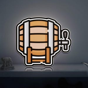 Beer Barrel Pub 3D-Leuchtbox für Brauereien und Bar-Dekor, Nachtlicht für alkoholische Getränke für Fass- und Pub-Enthusiasten