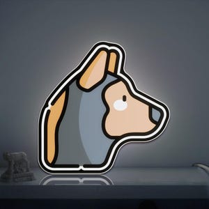 German Shepherd 3D Novelty Light Box, Protective Dog Breed Lamp Decor for Pet Owners, Animal Lovers and Dog Room Decor