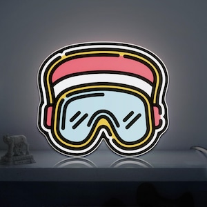 Ski Goggles 3D Novelty Light Box, Winter Sports Themed Lodge Decor, Ideal for Ski Enthusiasts