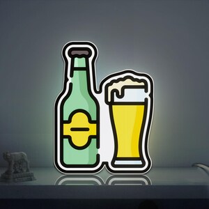 Bierflasche 3D Novelty Light Box, Alkohol Getränkelampe Dekor für Bar Fans, Pub Themed Drink Licht für Lebensmittel und Restauranträume