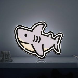 Shark 3D Novelty Light Box, Nautical Themed Desk Lamp for Coastal Decor and Sea Enthusiasts