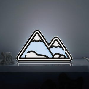 Snow Mountain 3D Novelty Light Box, Winter Landscape Decor for Cozy Cabins and Seasonal Interiors