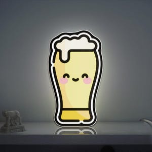 Alcohol Beer 3D Novelty Light Box, Glass Lamp Decor for Beverage Lovers, Party Decor and Barroom Enthusiasts