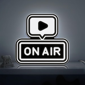 On Air 3D Novelty Light Box, Radio Studio Decor for Live Broadcast and Social Media Creators