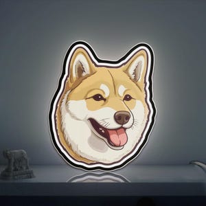 Akita Inu Dog 3D Novelty Light Box, Cute and Loyal Pet Lamp Decor for Japanese Dog Breed Fans and Animal Lovers