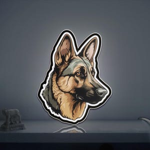 German Shepherd 3D Novelty Light Box, Loyal Dog Breed Wall Decor, Pet Light Sign For Dog Owners