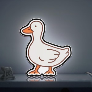 Duck and Goose 3D Novelty Light Box, Animal Themed Lamp Decor for Nature Lovers, Cute Duckling Room Light for Kids and Families