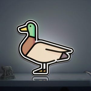 Ornithology Duck 3D Novelty Light Box, Bird Science Lamp Decor for Wildlife Enthusiasts, Nature Homes and Zoology Fans