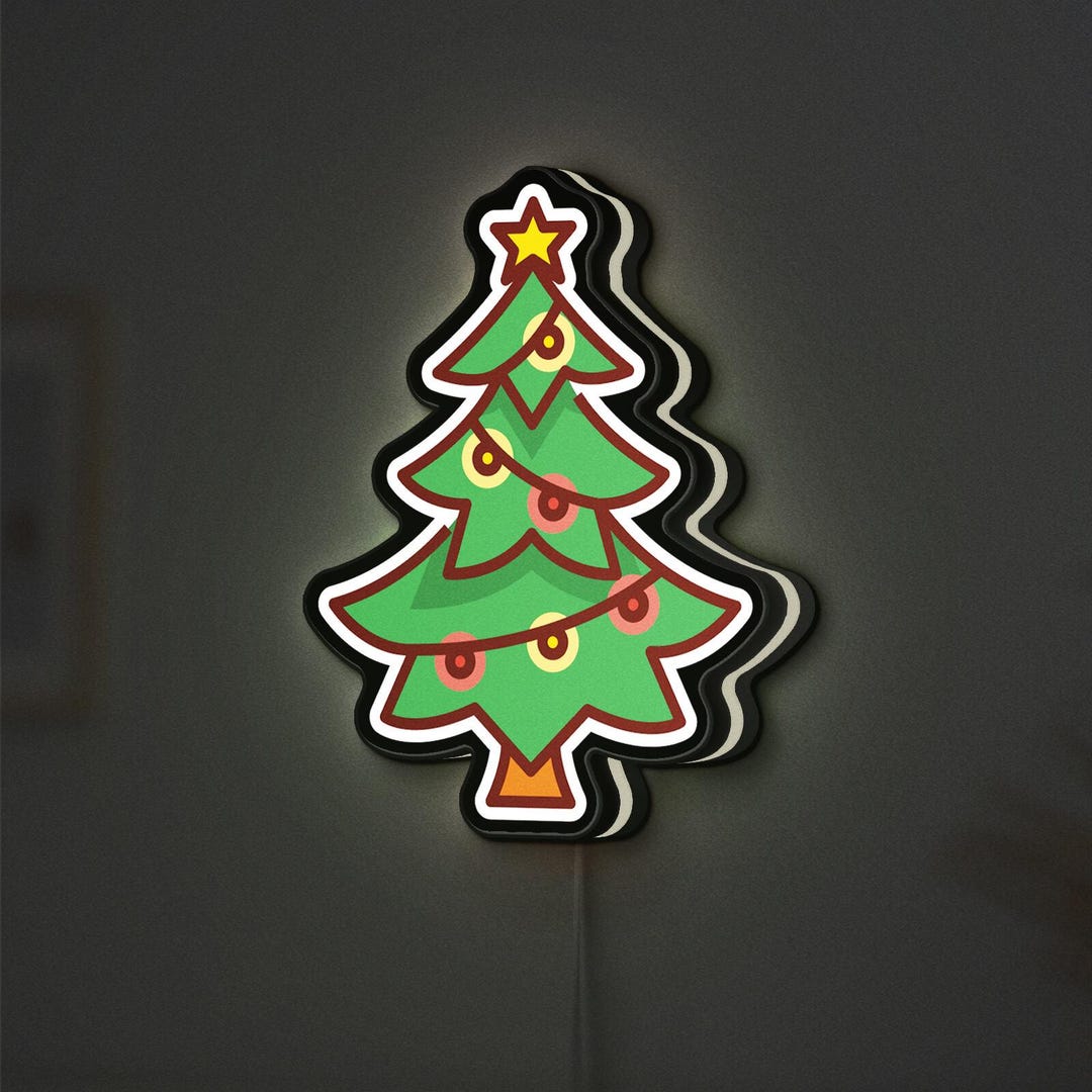 Tree Light Box Christmas Tree 3D Novelty Light Box, Festive Living Room Decor for ...