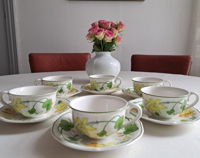Villeroy & Boch Geranium Malva tea set (6 pers.), teacup and saucer