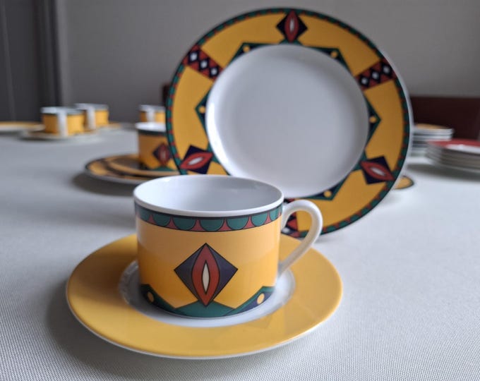 Kahla Change Memphis lunch, teacup, coffee cup, saucer, breakfast plate