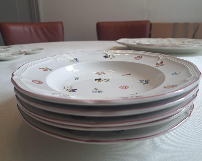 Villeroy & Boch Petit Fleur soup plates 2nd choice (5 pers.), deep plates, pasta plates