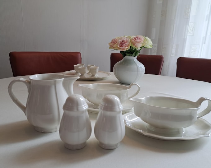 Villeroy & Boch Manoir sauciere, sauce boat, gravy boat, pouring bowl, water jug, salt and pepper set, bowl, milk jug