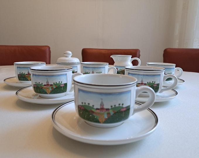 Villeroy & Boch Naif tea set (6 pers.), teacup, sugar bowl and cream jug